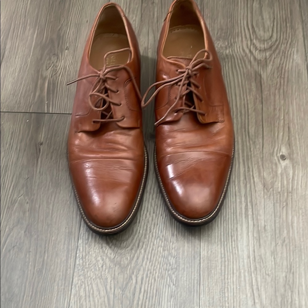 Cole Haan Grand OS Men's Warren CapToe Brown Leather Dress Shoes 9 1/2 M